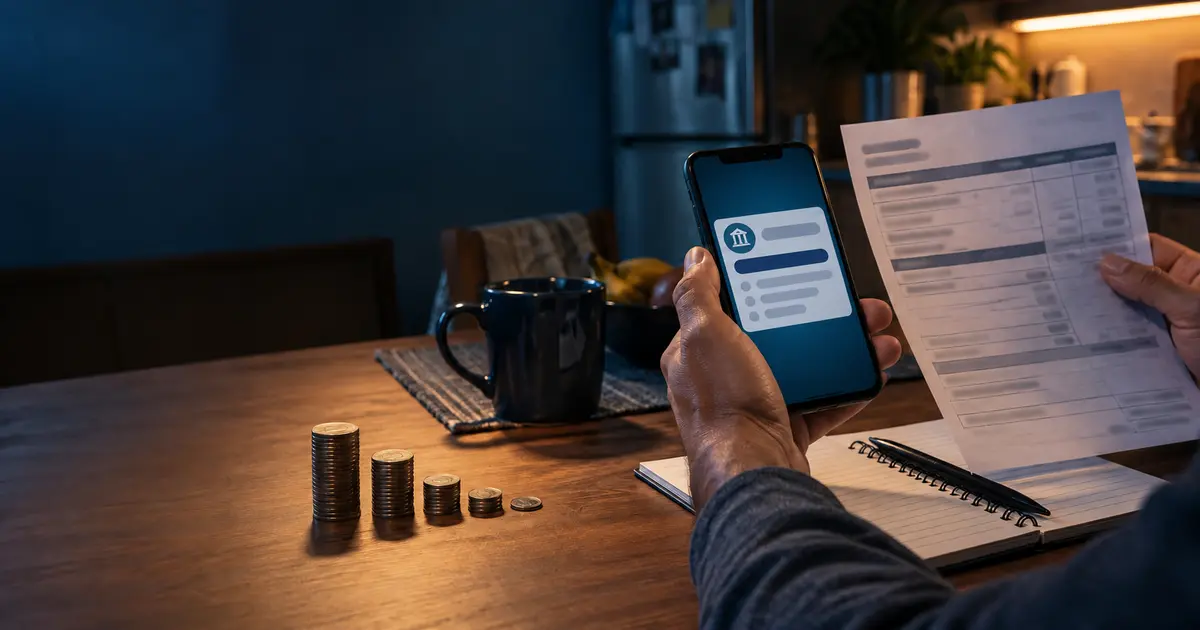 Trabalhador compara contracheque e crédito salarial para conferir descontos